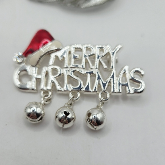 Vintage Merry Christmas Believe Family Dove Snowman Brooches Lot of 6 - Picture 3 of 8